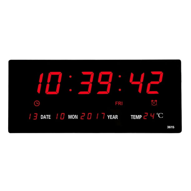 Reloj digital de pared con sensor de temperatura